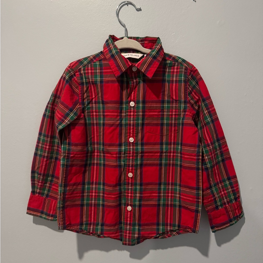 Janie and Jack 3T Boys Christmas Collared Button Down